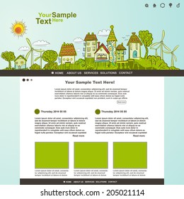 Eco website template illustration, vector