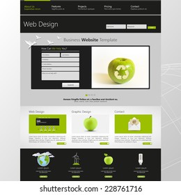 Eco Website Template Vector Illustration