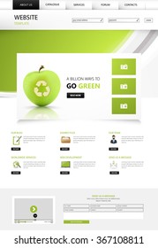 Eco Website Template, Vector Illustration
