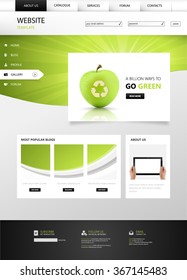 Eco Website Template, Vector Illustration
