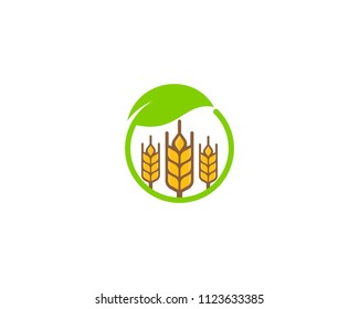 Eco Wheat Icon Logo Design Element