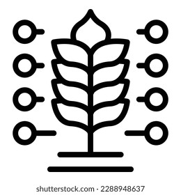 Vector de contorno del icono del trigo ecológico. Atención energética. Creador de energía