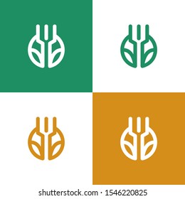 eco wheat logo design template. eco logotype design vector
