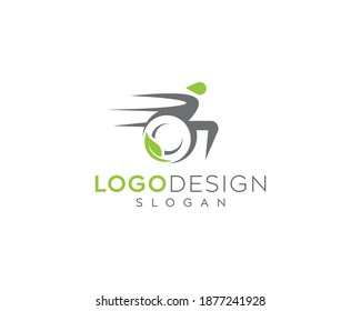 Eco Wheelchair Vector Logo Design