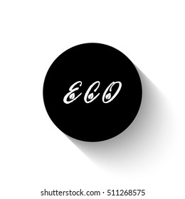 eco - white vector  icon with shadow