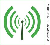 Eco wifi pollution - Green Vector Icon