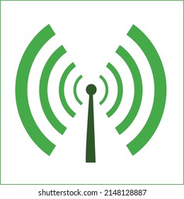 Eco wifi pollution - Green Vector Icon