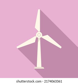 Eco wind turbine icon flat vector. Farm agriculture. Organic garden