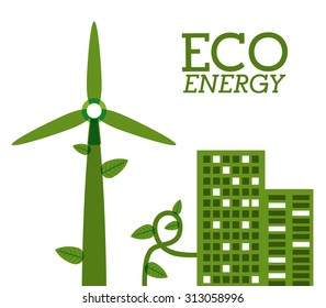Eco windmill digital design, vector illustration eps 10