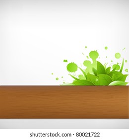 Fondo De Madera Ecológica, Ilustración Vectorial