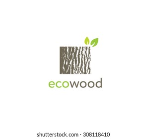  Eco Wood Creative Oak Bark Texture Sign Vector Concept