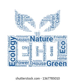 eco word cloud. tag cloud about eco