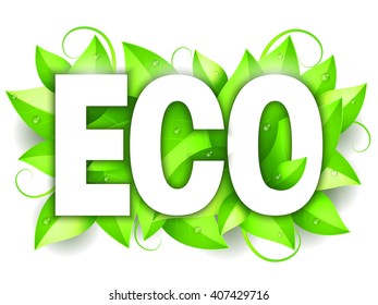 Eco Word and Leaves