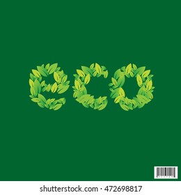 ECO word logo - create by leafs. vector file