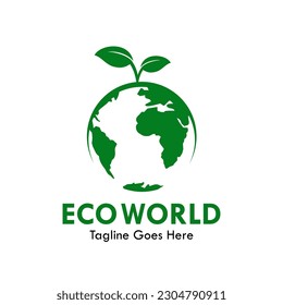 Eco world design logo template illustration