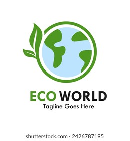 Eco world design logo template illustration