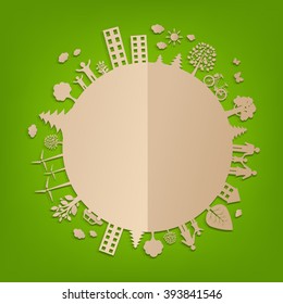 Eco World With Gradient Mesh, Vector Illustration