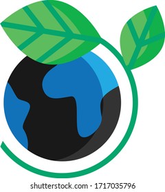 Eco world icon vector, Plant earth icon 