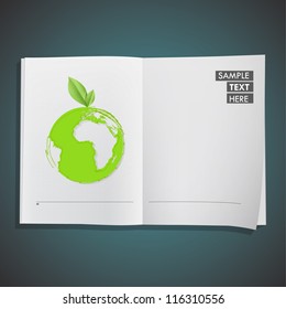 Eco world inside a book. Vector design.