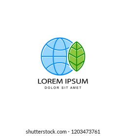 eco world logo template design vector