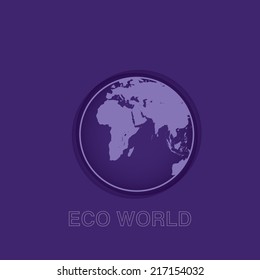 Eco world on blue background
