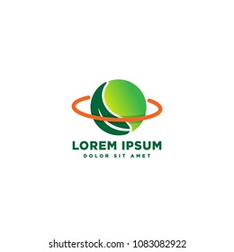 eco world planet logo template vector illustration