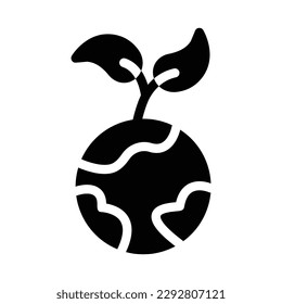 eco world solid icon illustration vector graphic