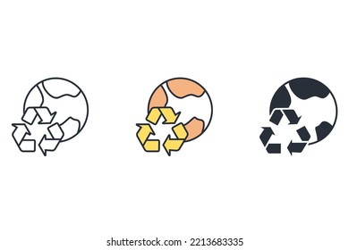 eco world  thin line icons. Vector illustration isolated on white. Editable stroke