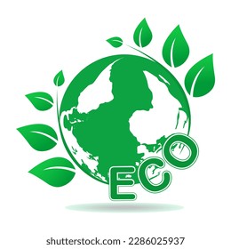 Eco world vector icon. ecology planet