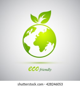 Eco world vector icon. ecology planet.
