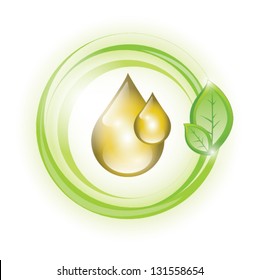 Eco yellow oil drop, EPS 10, isolated