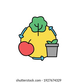 Eco zero production color line icon. Pictogram for web page, mobile app, promo. UI UX GUI design element. Editable stroke.