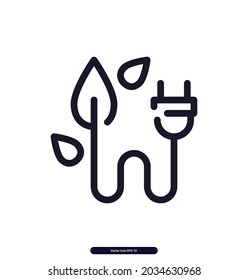 eco_power icon. Ecology and Environment-related line icon. Global Warming, Forest, Organic Farming, and more. icons.