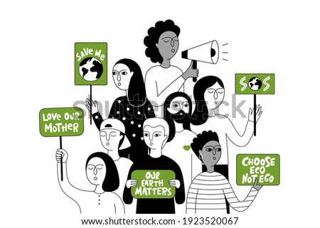 Similar – Image, Stock Photo Eco activist with banner “Wind Energy” on background of power stations for renewable electric energy production. Person and windmills. Wind turbines for generation electricity. Green