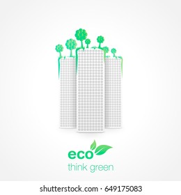  Eco-bio green skyscrapers with trees on the top of them, ideal for next generations presentations
