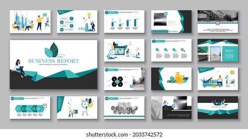 Eco-design City business. Presentation powerpoint template, geometric shapes background, green and black elements.Teamwork, businessman, nature and trees.Use in flyers webinar pages.Vector infographic