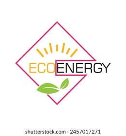 Diseño de logotipo de Ecoenergía concepto simple Vector Premium