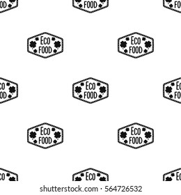 Eco-food icon in black style isolated on white background. Label pattern stock vector illustration.