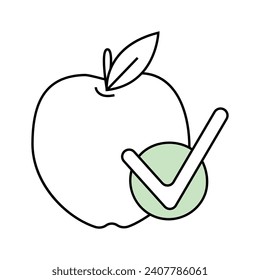 Icono de vector de manzana ecológico. Aislado sobre fondo blanco