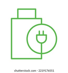 Ökologisch verträgliche Batterieaufladung, Vektorgrafik