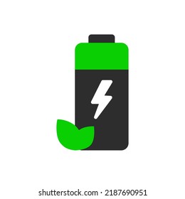 Eco-friendly battery icon. Vector illustration