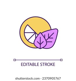 Eco-friendly brand RGB color icon. Environmentally friendly company. Sustainable product development. Isolated vector illustration. Simple filled line drawing. Editable stroke. Arial font used