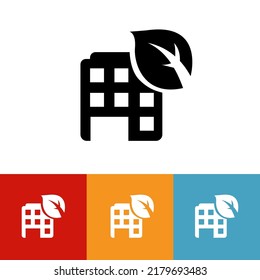 Eco-friendly building or construction icon or symbol vector illustration