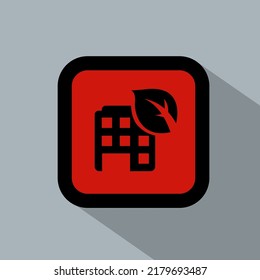 Eco-friendly building or construction icon or symbol vector illustration
