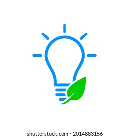 eco-friendly bulb icon on isolated background