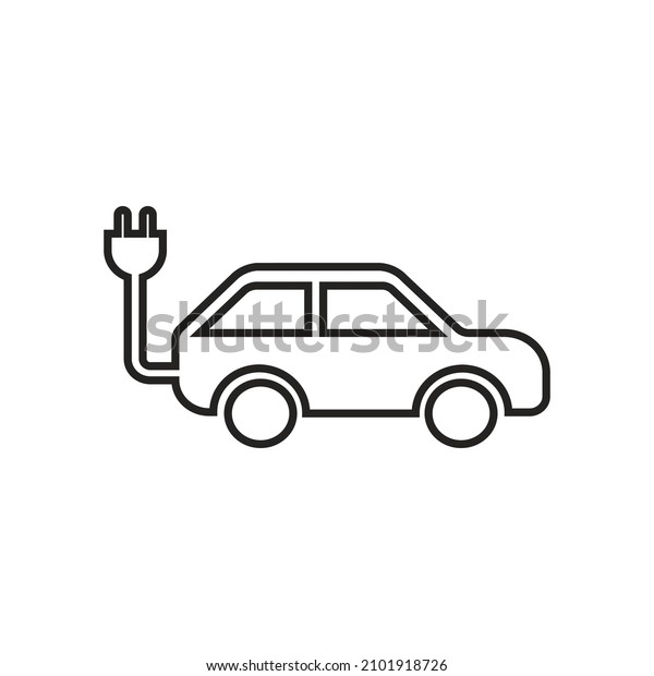 eco-friendly car icon, electric car, car ecology.\
line icon