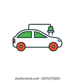 Eco-friendly car icon with white background vector stock illustration