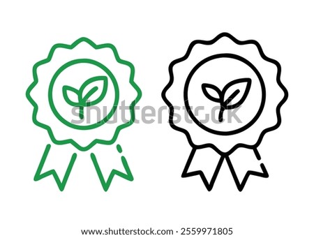 Eco-Friendly Certification Badges with Leaf Symbols

