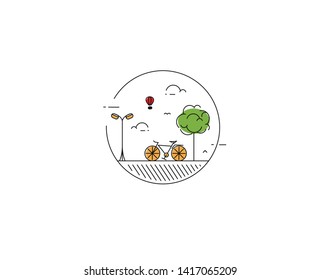 Eco-friendly city district - modern flat design style vector illustration.