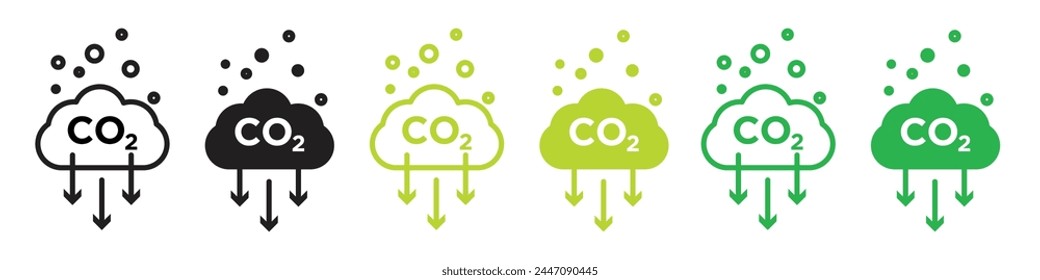 Icono de reducción de CO2 ecológico para un planeta más verde